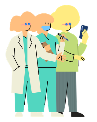 Arte que ilustram médicos